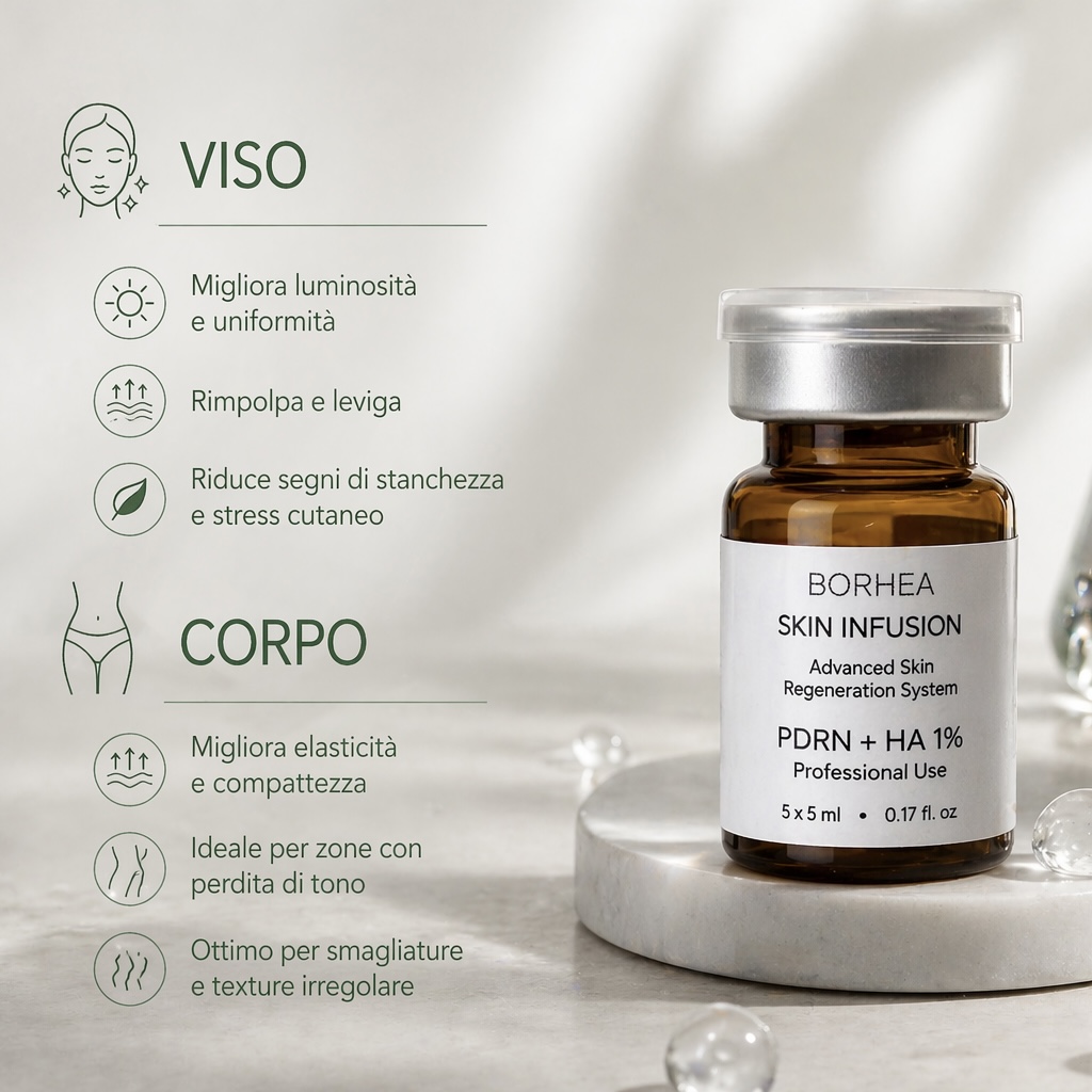 BORHEA SKIN INFUSION PDRN + HA 1% – 5x5 ml - immagine 5