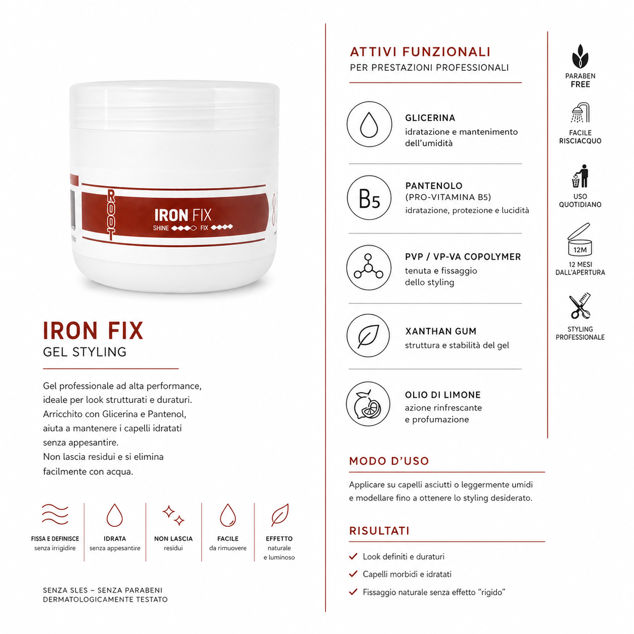 BORHEA ROOT | IRON FIX – Gel Styling Professionale | 500 ml - immagine 3